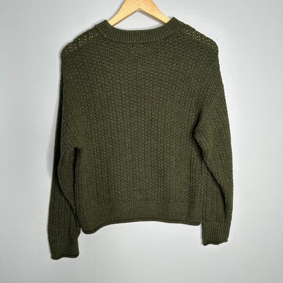 Universal‎ Thread Women's Pullover Crew Neck Knitted Olive Green Sweater Size XS - Picture 5 of 6